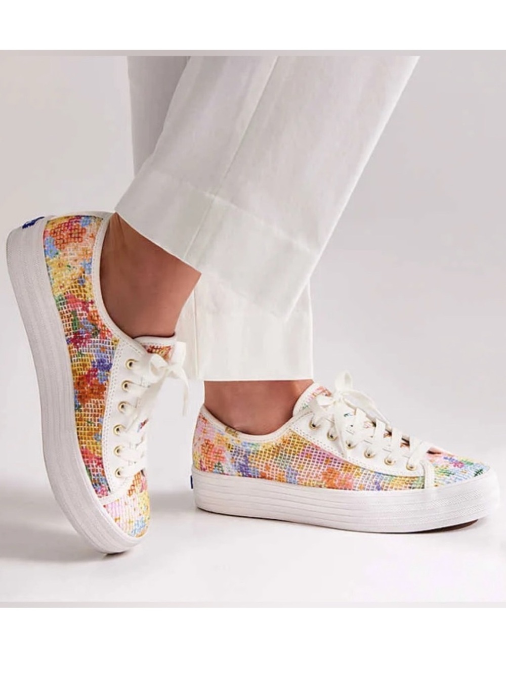 NWOT Keds x Rifle Paper Co. Triple Kick Mesh Margaux Sneakers